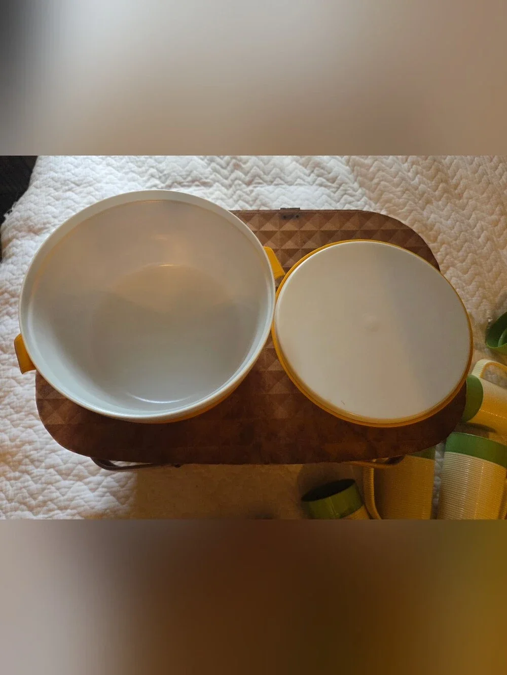 Sunfrost Therm-O-Ware Vintage Harvest Gold Container Ice Bucket w/ Locking Lid